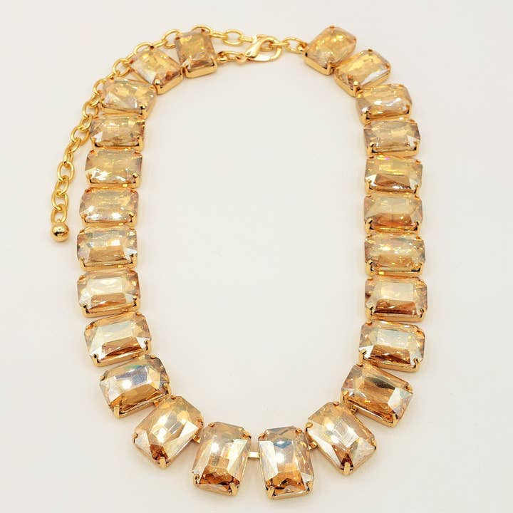 Daemon srls - Wholesale Beaded/Pearl Necklace - MARGOT collier con pietre sfaccettate - gold35