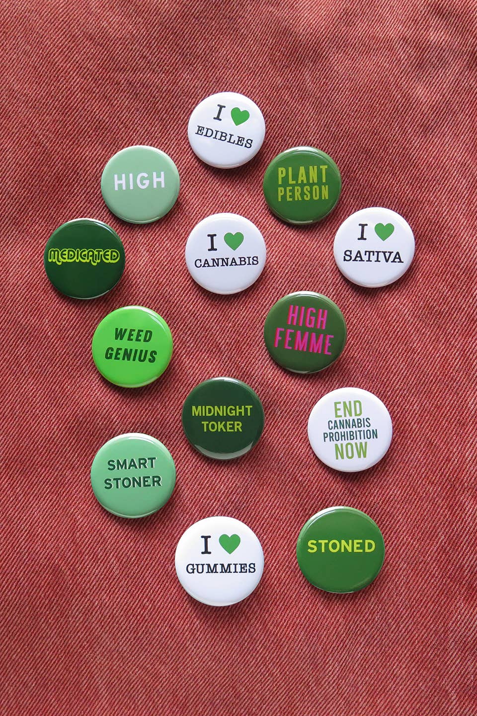 Word For Word Factory - Wholesale Lapel Pin/Button - STONED 1.25" Pinback Button Cannabis Themed Novelty Pin3