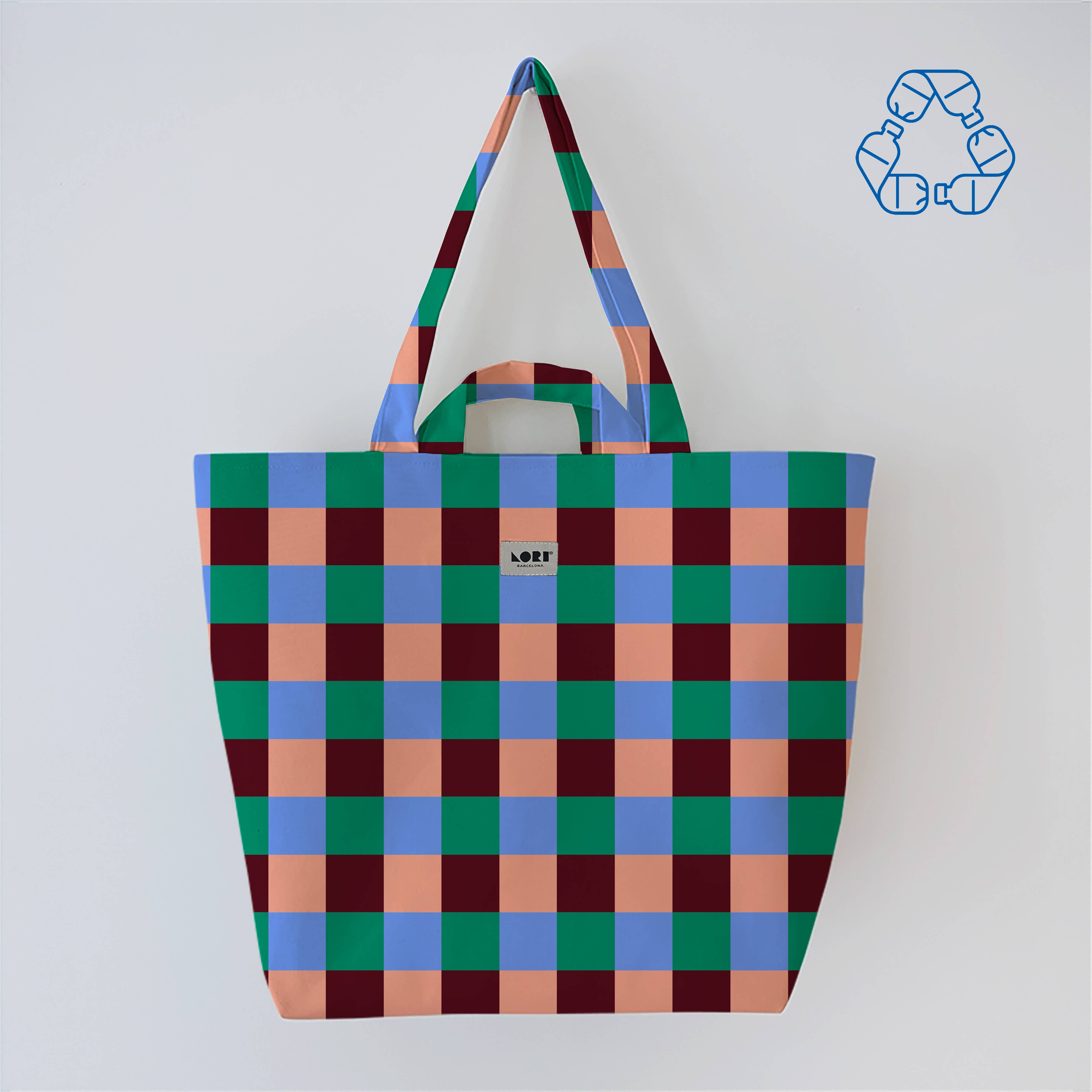 Lori Barcelona - Wholesale Tote Bag - Women's - VICHY Checkered Handle Bag Color0