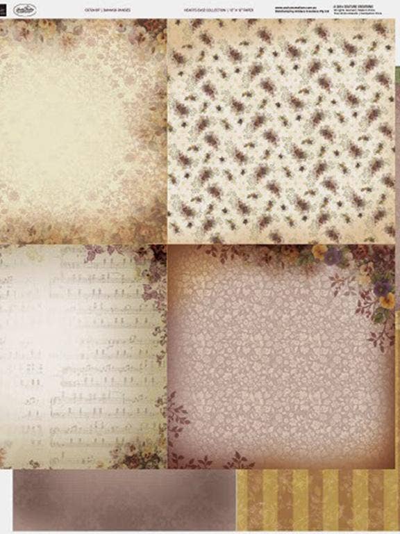 Couture Creations - 12 x 12 Paper (5 sheets) - Damask Pansies for wholesale by Ecstasy Crafts Distributing