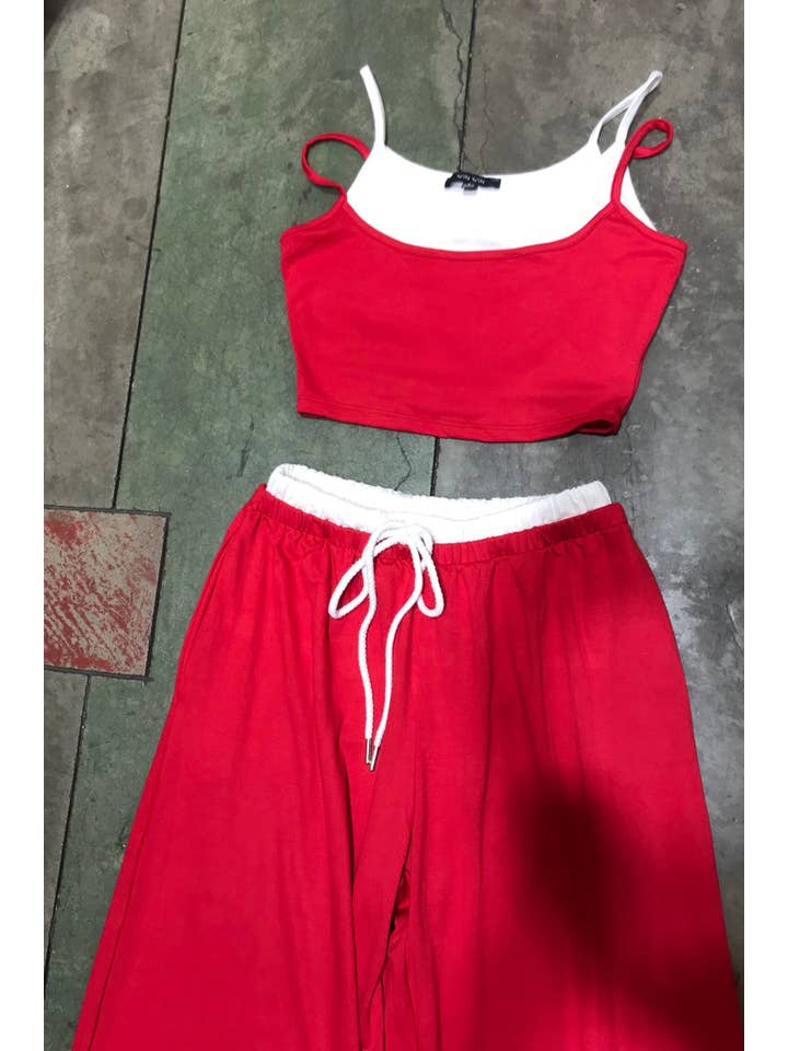 Peace Love Line - Wholesale Top & Pant Set (NOT Loungewear) - Women's - PL7847 - SOLID TANK TOP AND PANT SET6