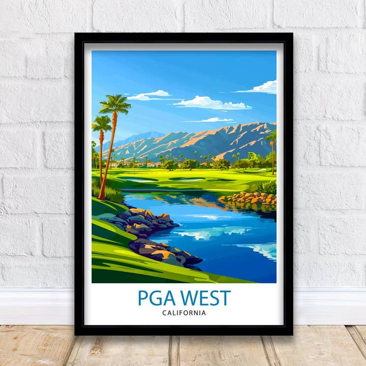Cartaz de Viagem do Campo de Golfe PGA West La Quinta Califórnia por atacado de InkNPrintz