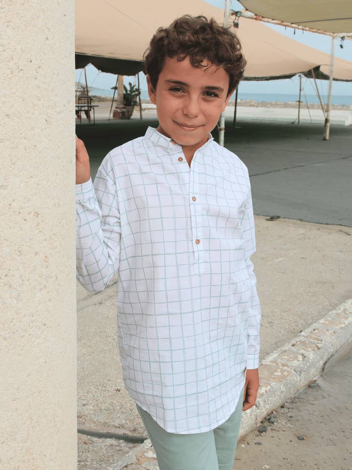 Camisa de criança verde Cocote & Charanga por atacado de Charanga