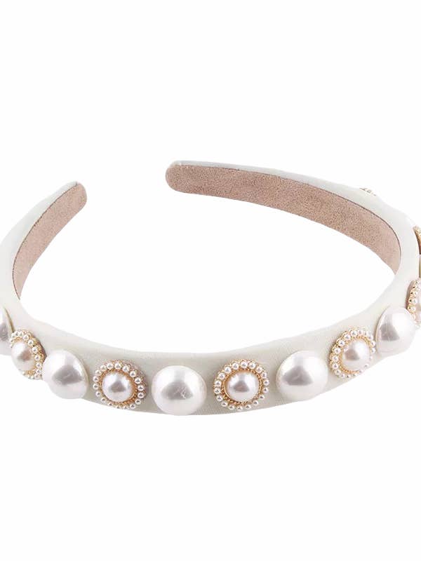 Cream Bridal Headband- 3 pk for wholesale by The Sandy Pearls