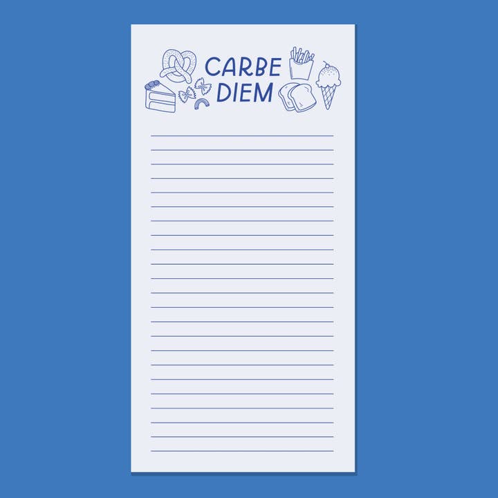 Bloc-notes de liste de marché Carpe Diem pour la vente par Just Follow Your Art