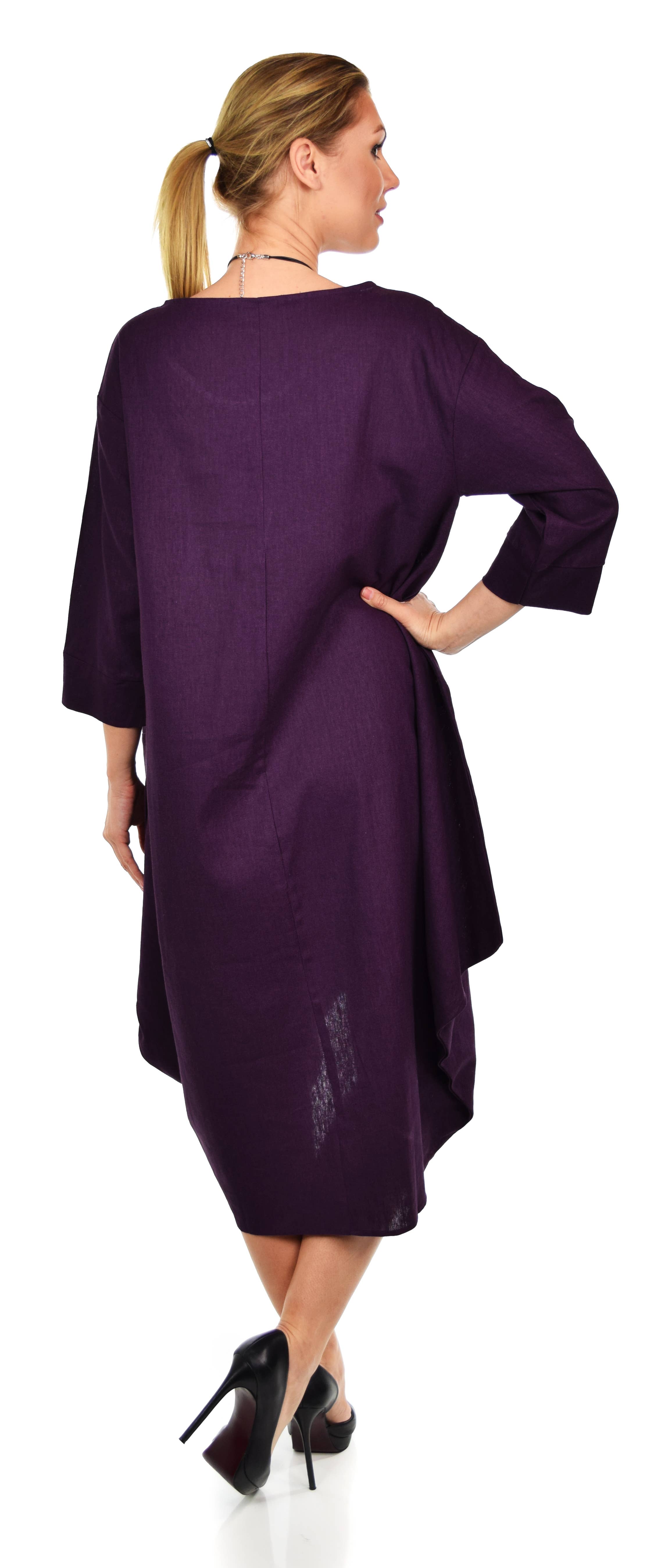 LINEN AND GAUZE - Wholesale Dress - Women's - 5089 : linen lagen look dress, Quirky Dress4