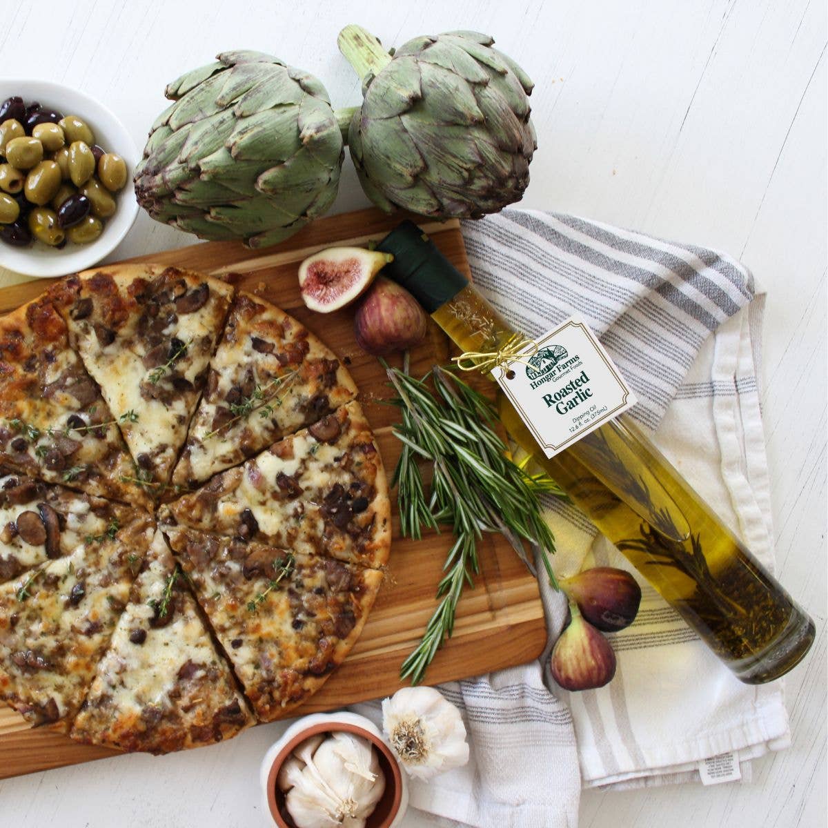 Hongar Farms - Wholesale Cooking Oil - Roasted Garlic EVOO Blend – Bold Flavor (375mL Tall Round)1