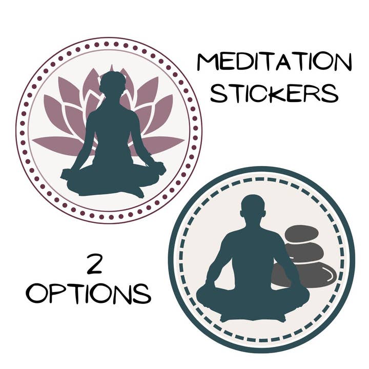 Meditation Sticker, Yoga Sticker, Self-Care Sticker, Mental Health Sticker, Waterproof Vinyl Sticker Decal for wholesale by Splendid Designs Store