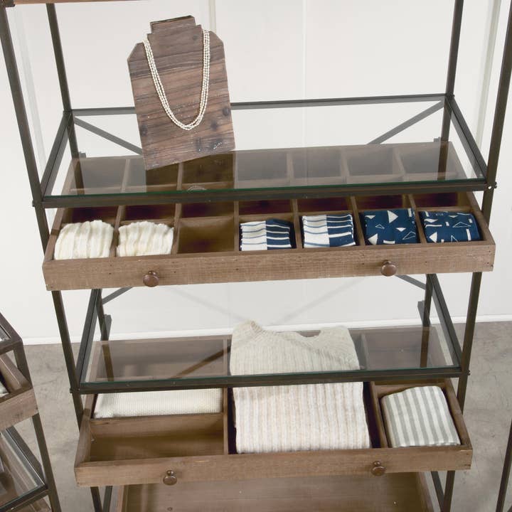 Tripar International - Wholesale Display Shelf - 4-Tier Display with Storage Drawers