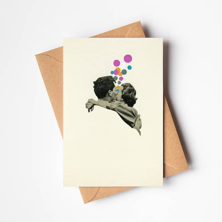 Carte de vœux First Kiss pour la vente par Cassia Beck