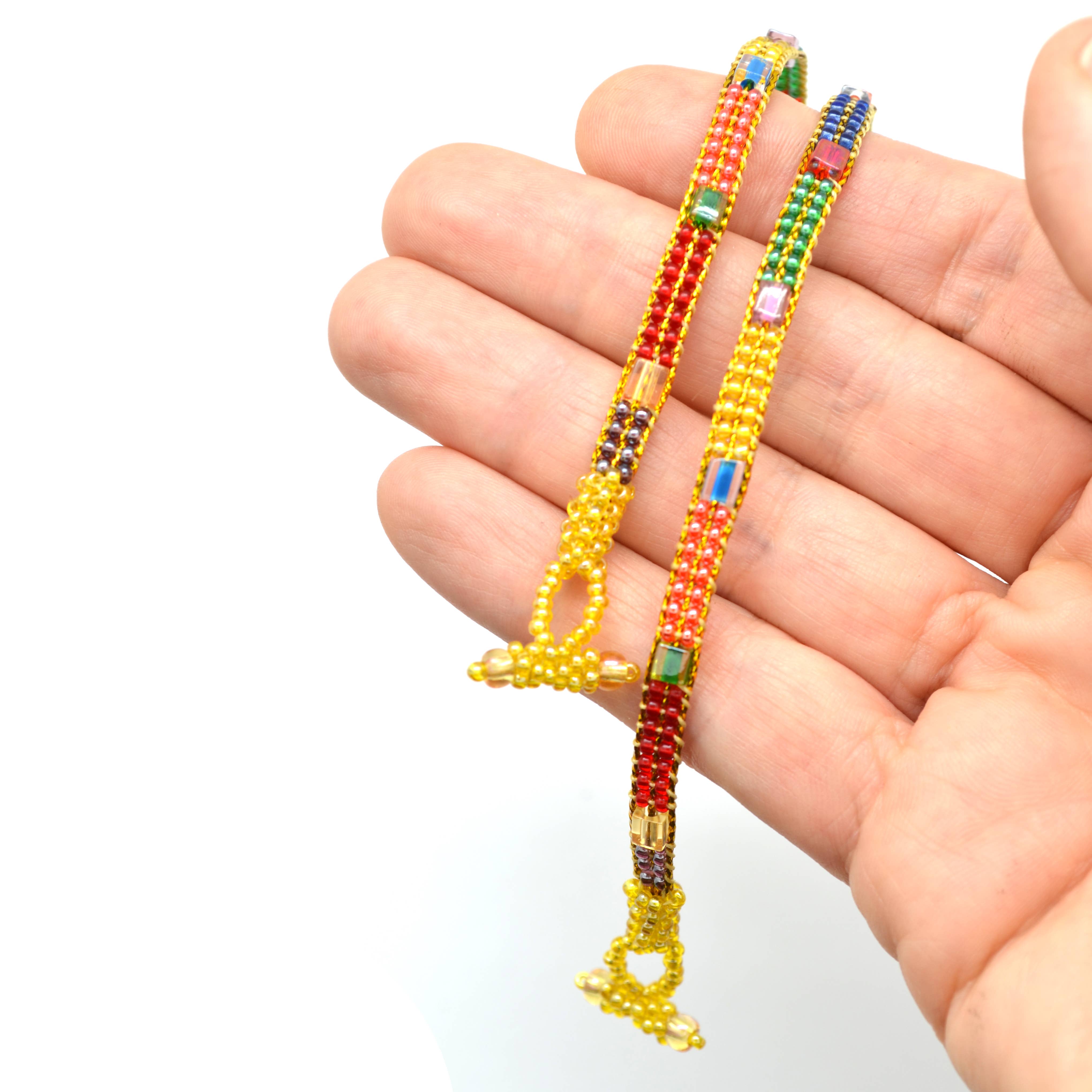 Dunitz & Company - Wholesale Beaded Bracelet - Skinny Metallic Rainbow Bracelets2