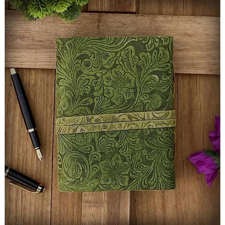 Jay mataji Handicrafts - Wholesale Journal/Diary - Green Leather Journal - Antique Handmade Deckle Edge Vintage2