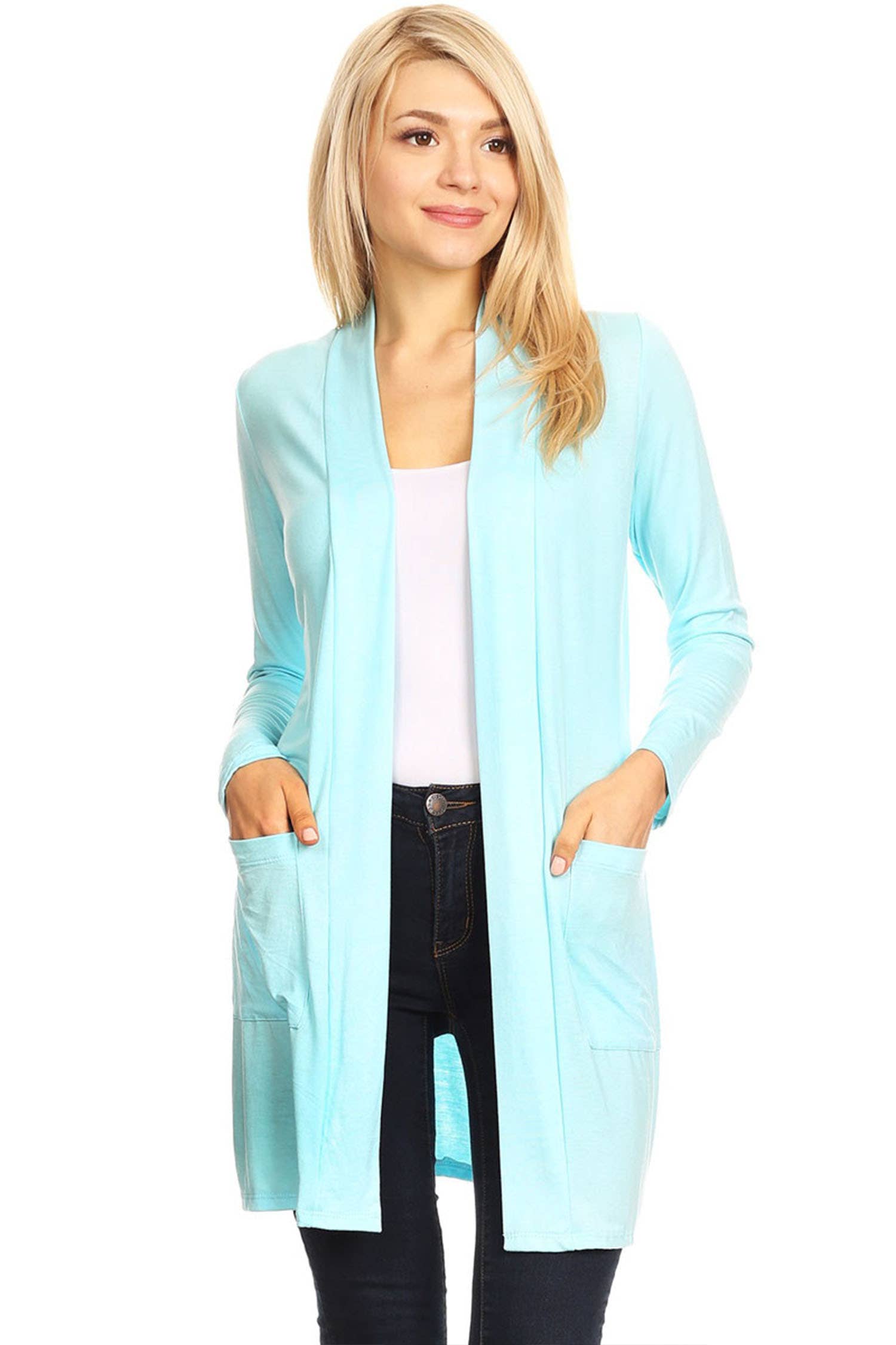 MOA COLLECTION - Wholesale Cardigan - Women's - Women's Casual Basic Solid Cardigan0