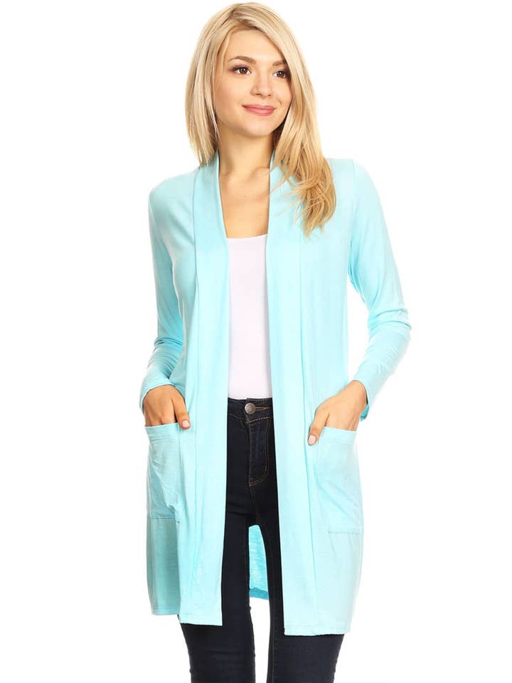 MOA COLLECTION - Wholesale Cardigan - Women's - Women's Casual Basic Solid Cardigan