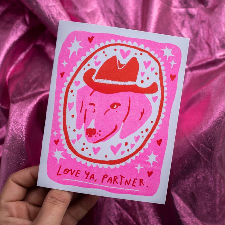 Alex Luciano - Wholesale Love Card - Love Ya, Partner risograph A2 greeting card0