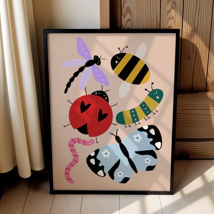 Emmy James Studio – wholesale Art print – Colourful Bug Art Print1