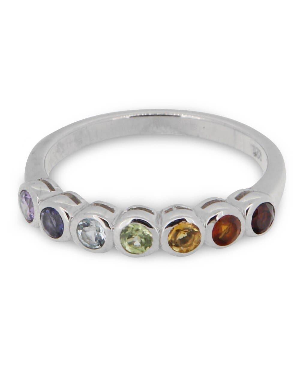 Culture Spot – Großhandel Mehrsteinige Ringe – Chakra-Ring aus Sterlingsilber mit Edelsteinen2
