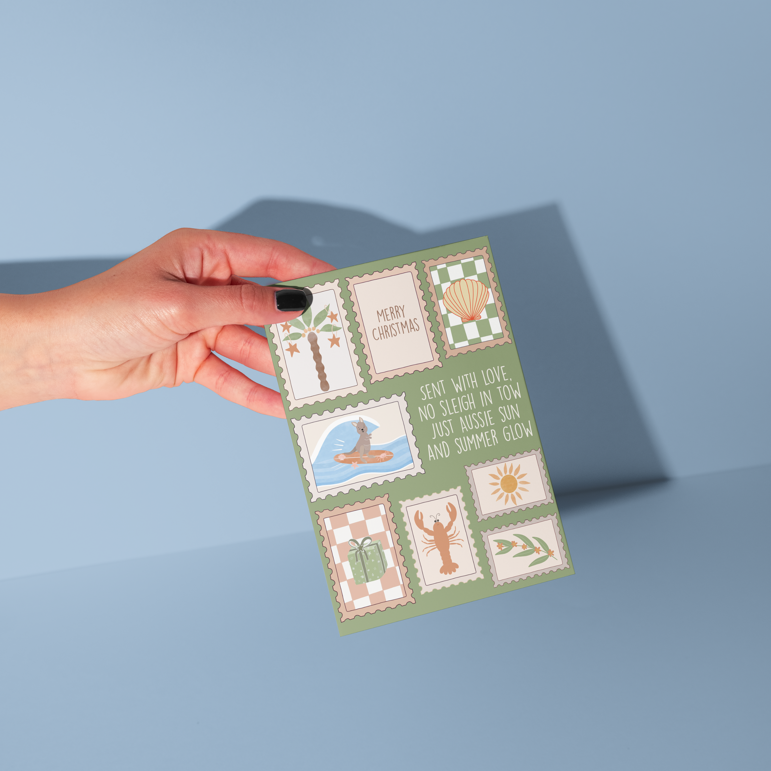 From Rosalie - Wholesale Christmas Card - Postal Stamps Christmas Greeting Card 1