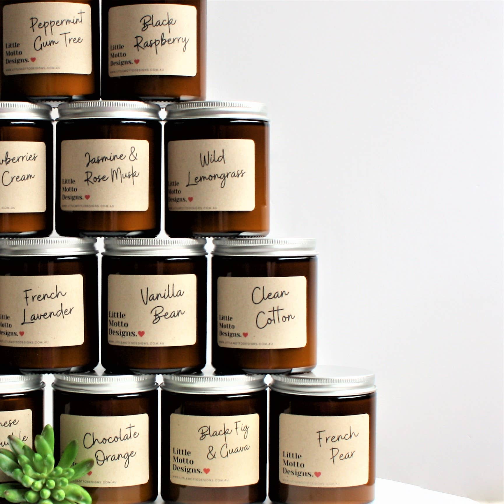 Little Motto Designs - Wholesale Jar/Filled Candle - 14 FRAGRANCES | 2 SIZES  | Amber Boxed Candle Jar6