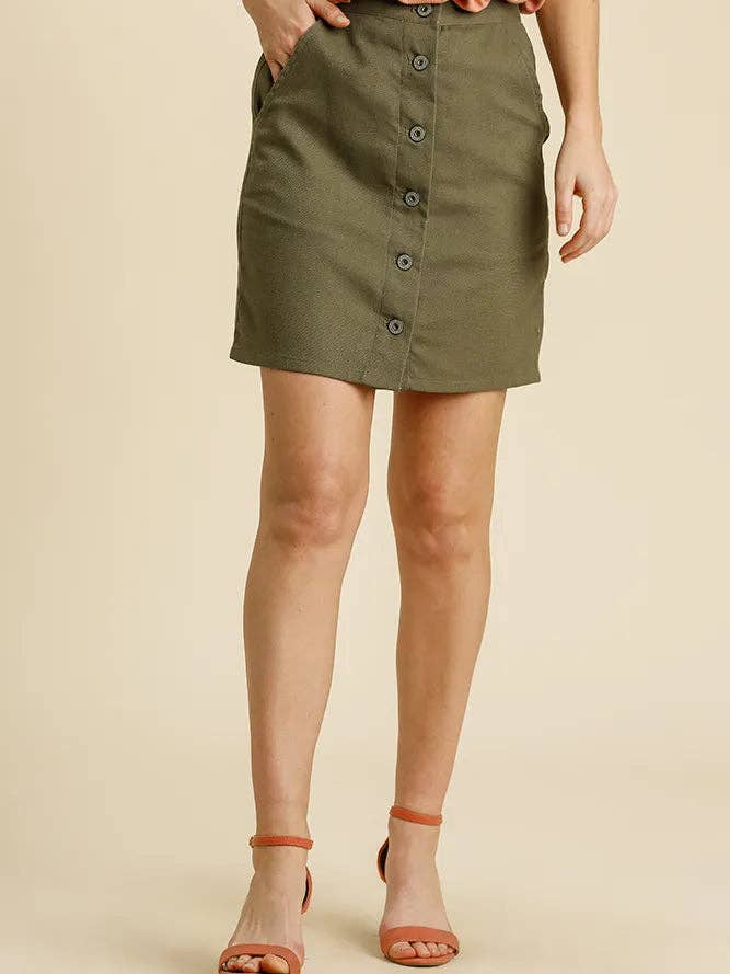 Falda con botones y bolsillos de Umgee para venta al por mayor de Garden Naked