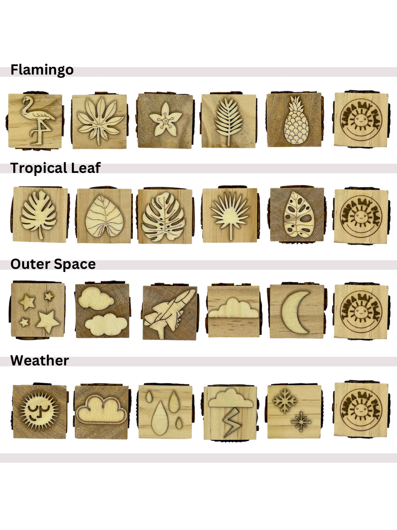 Tampa Bay Play - Wholesale Wood Toy - Kids - Wooden Play Dough Block Stamp2