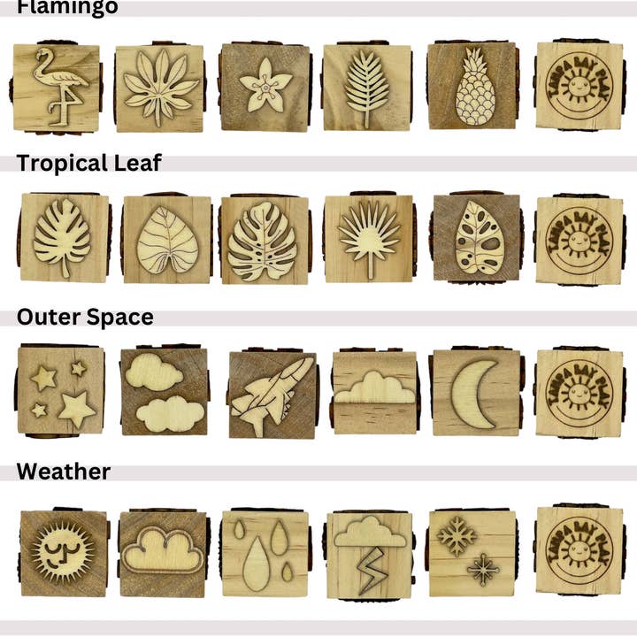 Tampa Bay Play - Wholesale Wood Toy - Kids - Wooden Play Dough Block Stamp2