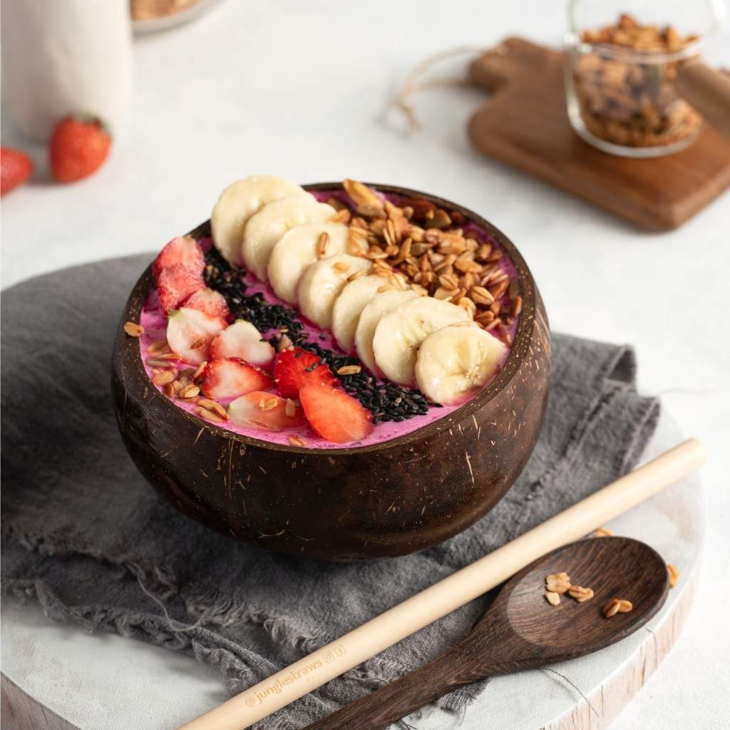 Jungle Culture - Wholesale Bowl - Coconut Bowl & Spoon Combo - Natural Wooden Bowls0