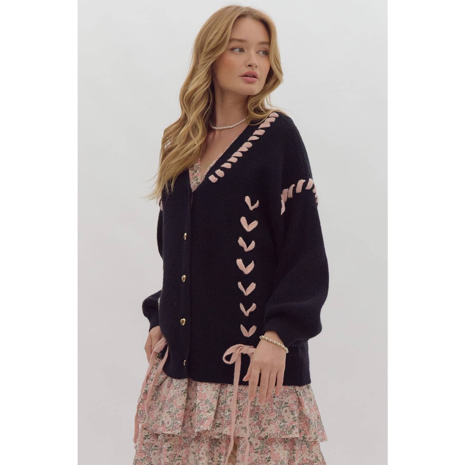 STYLE USA – wholesale Cardigan – Women’s – Ribbed drop shoulder button down cardigan1