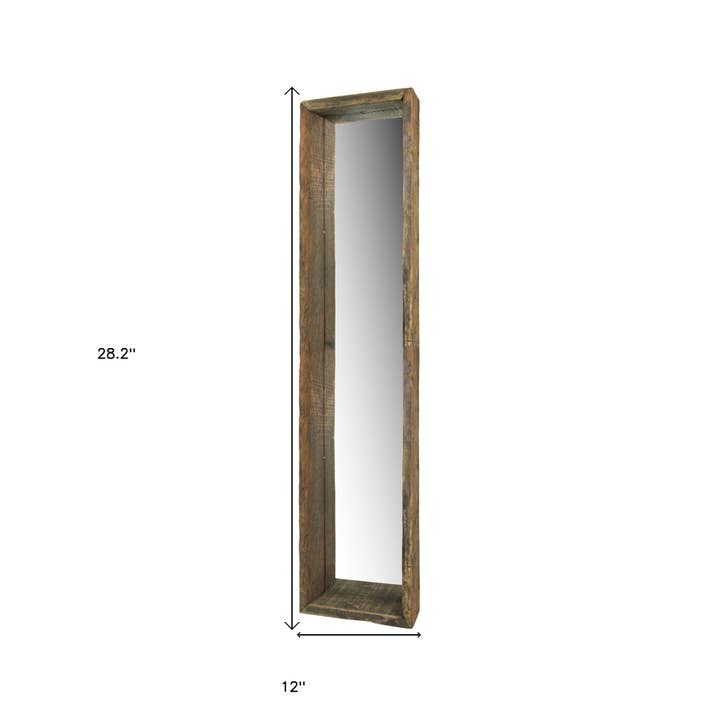 HomeRoots – wholesale Väggspegel – 28 ”Naturbrun inramad hängande spegel i full längd