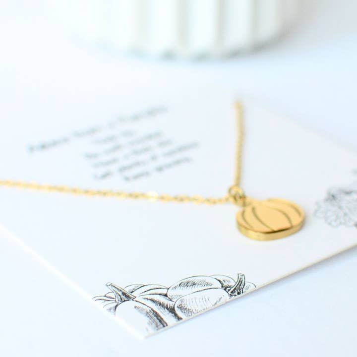 Two and Crew - Faith Based Jewelry & Gifts - Wholesale Pendant/Charm Necklace - Pumpkin Necklace – Fall Halloween jewelry, Thanksgiving gift3