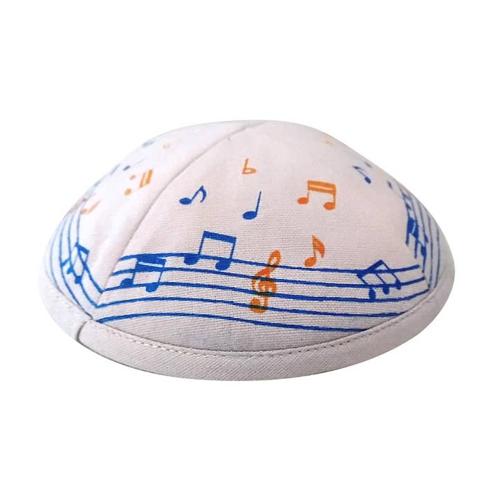 Kippah Musical Design Linen for wholesale by Boker-Tov Shalom