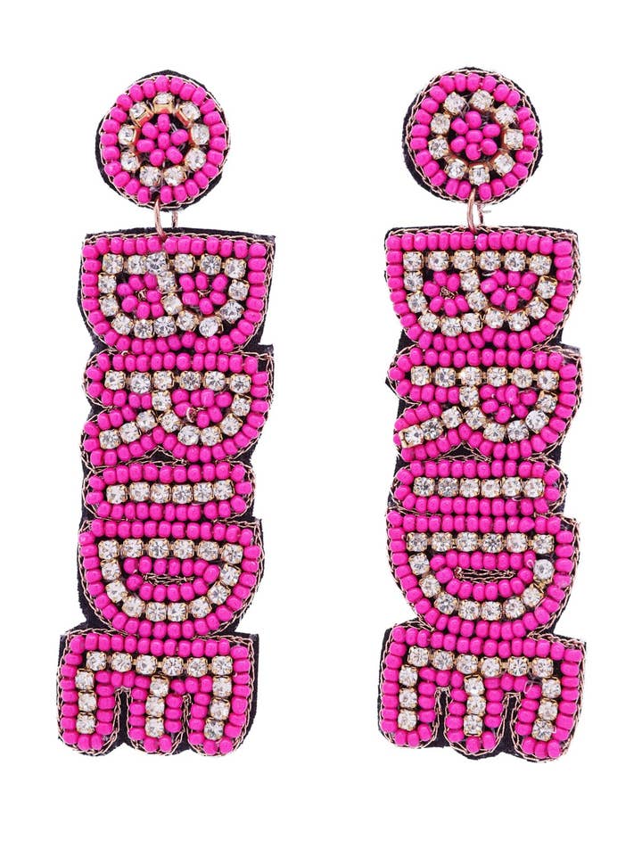Letter Bride Beaded Drop Earrings for wholesale by Urbanista Outlet