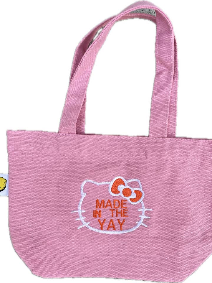HK Made In The Yay Mini Pink Tote (White/Orange Tones) for wholesale by Lemonade51o