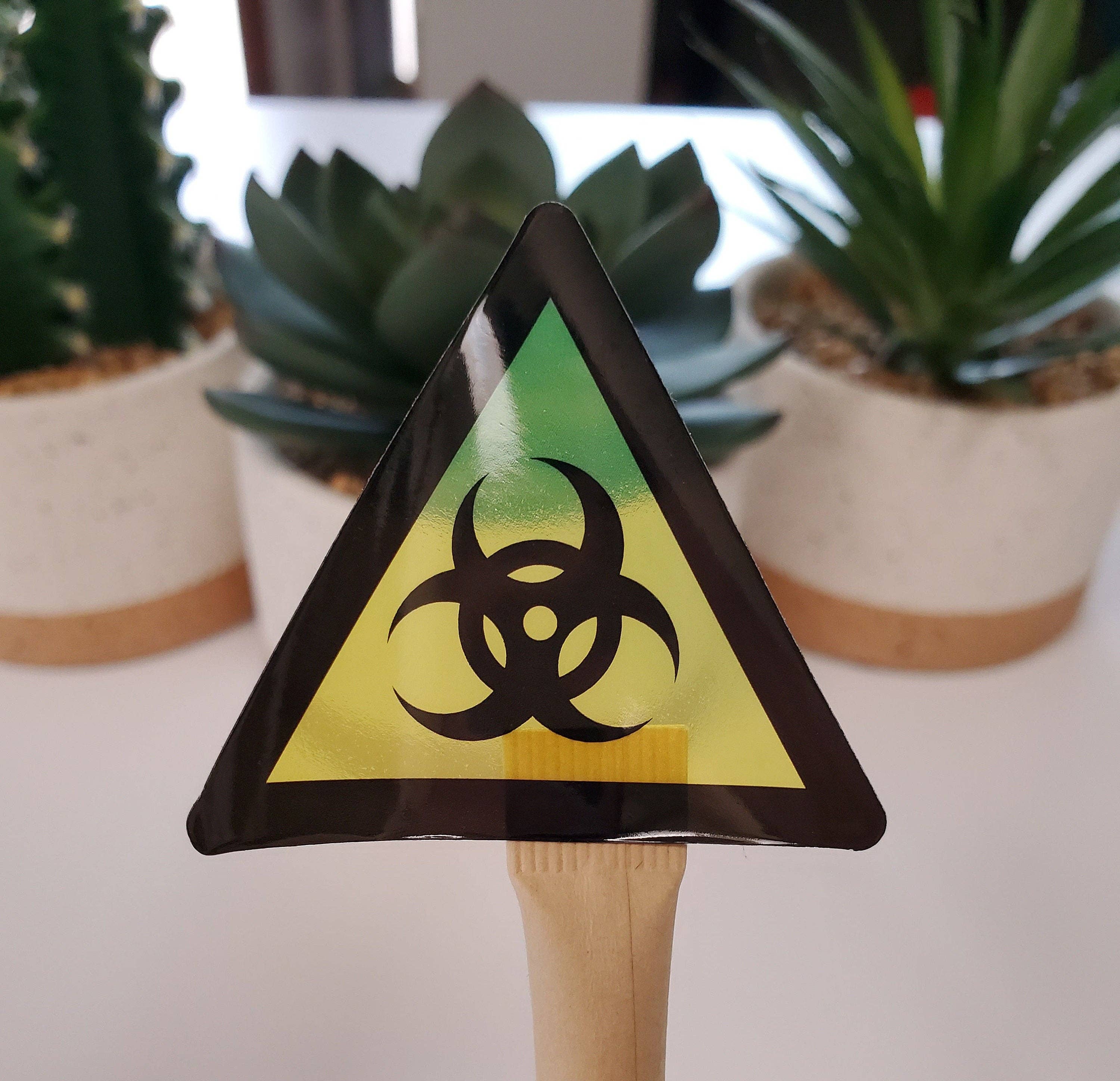 Fig Tree Works - Wholesale Sticker - Biohazard Warning Clear Vinyl Sticker