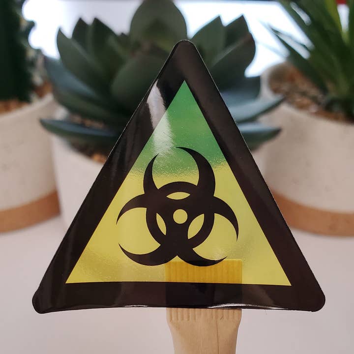 Fig Tree Works - Wholesale Sticker - Biohazard Warning Clear Vinyl Sticker0