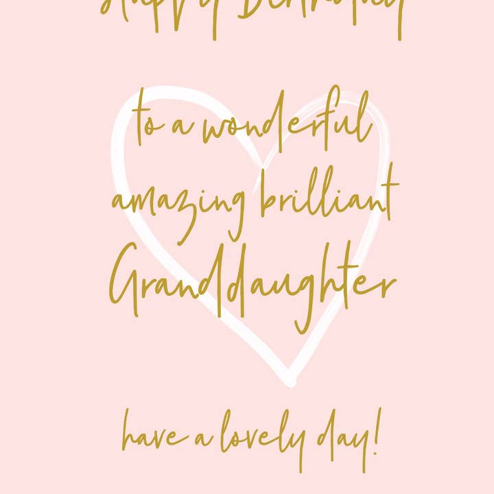 Petimo - Wholesale Birthday Card - Wonderful You Granddaughter Birthday Card - Foil