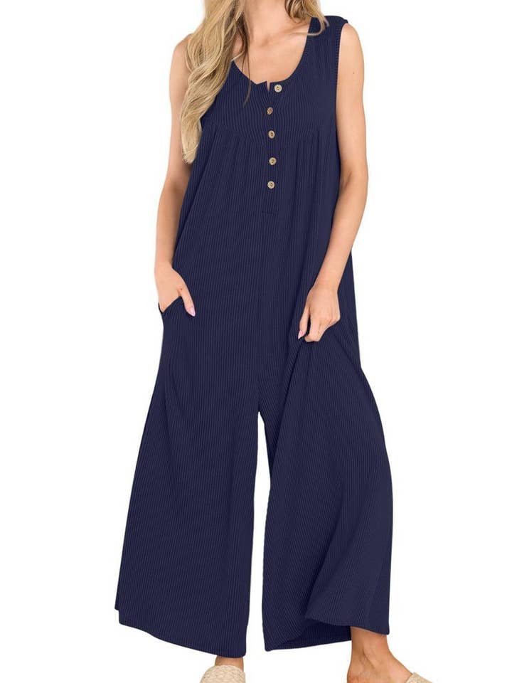 NINEXIS - Wholesale Jumpsuit - Women's - CWSJS0720_SOLID COLOR CASUAL LOOSE POCKET JUMPSUIT10