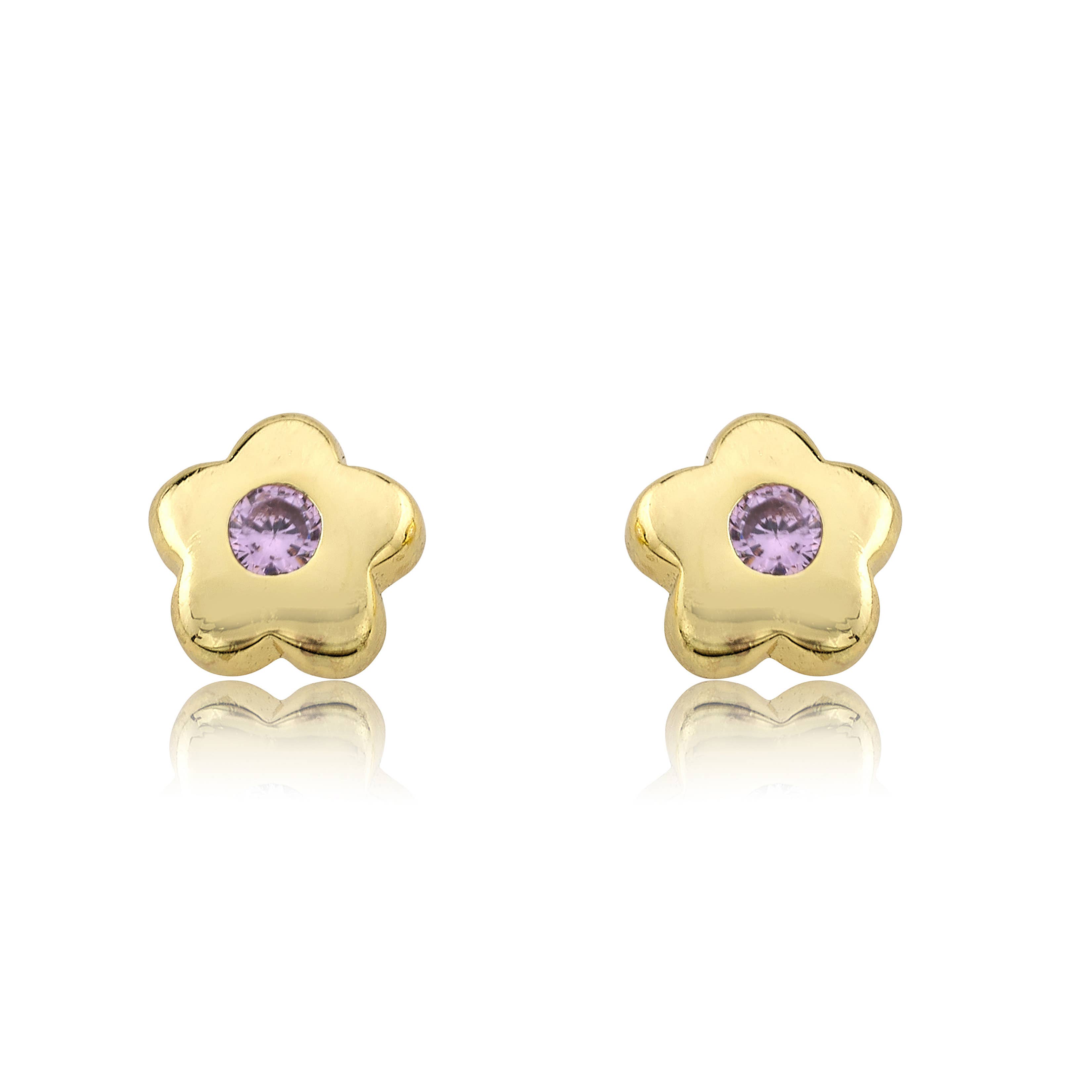 Little Miss Twin Stars - Wholesale Stud/Post Earrings - LMTS 14K Gold Plated Flower Small Stud Earring8