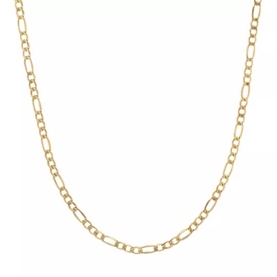 Karrbear - Wholesale Link & Chain Necklace - Real 14K Genuine Yellow Gold Figaro Necklace Chain