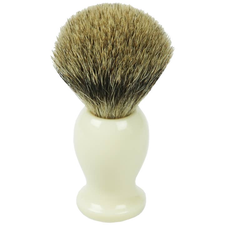 Brocha de afeitar Back Plucked Badger, mango de plástico color crema para venta al por mayor de Fantasia R. Espig KG