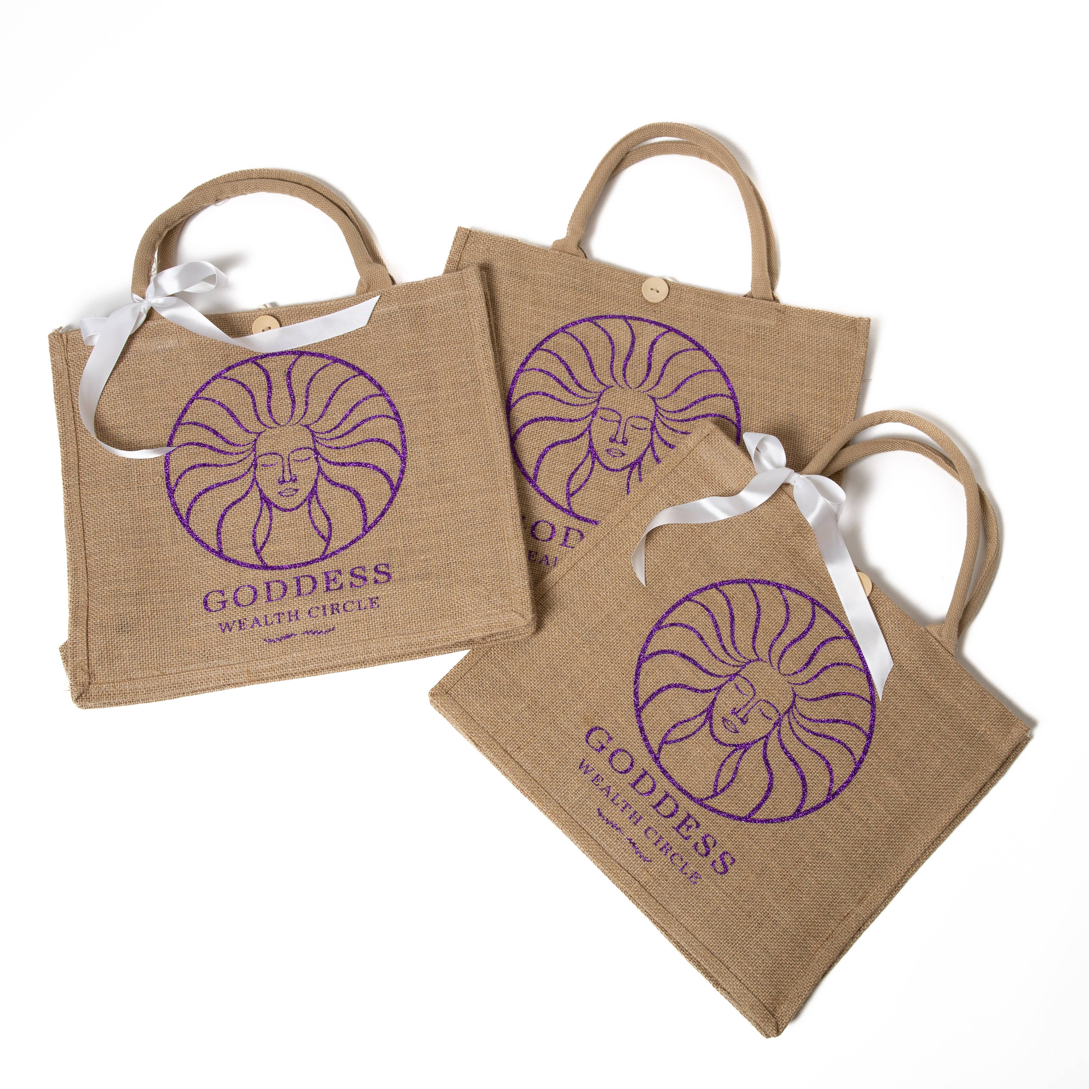 Sisters G Kids - Wholesale Gift bag - Custom Logo Jute Tote Bag with Bow – Wholesale Eco Gift Bag 3