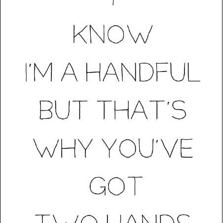 I Know I'm a Handful but That's Why You've Got Two (BLANK) for wholesale by The Retrospect Group Collection