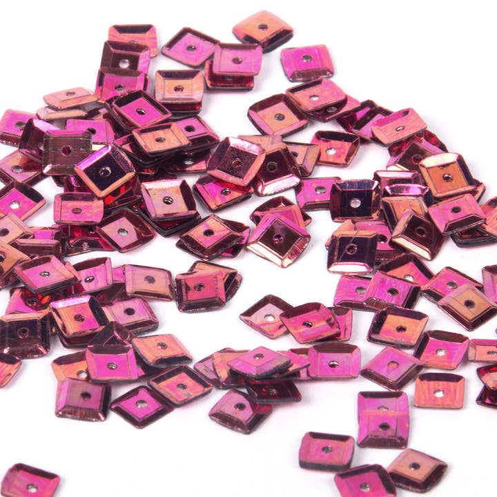 Square - 5mm - Copper with Cerise Lights (S77) for wholesale by Colour Streams