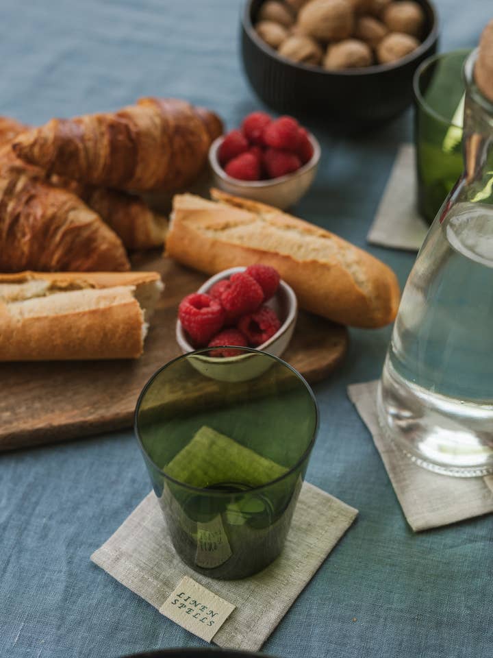 Natural Melange Linen Coaster Set Of 4 for wholesale by Linen Spells