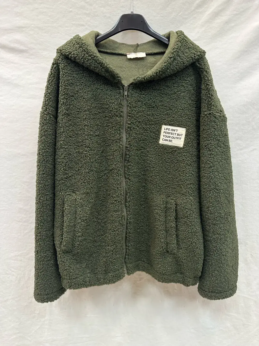 Mimi & Gogo - Wholesale Jacket - Women's - Fleece Hooded Jacket With Zip @3408_VeZipEcusson3