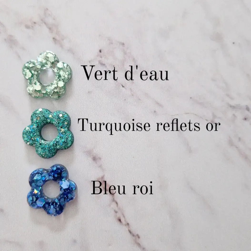 Les Noeuds de Maman - Vente Pince à cheveux – femme - Fleurs pour créole SEULES (sans créoles) couleurs au choix1