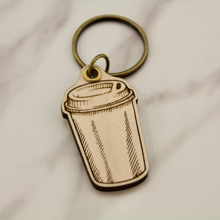 Coffee Cup sleutelhanger voor wholesale door Slate & Stone Co.