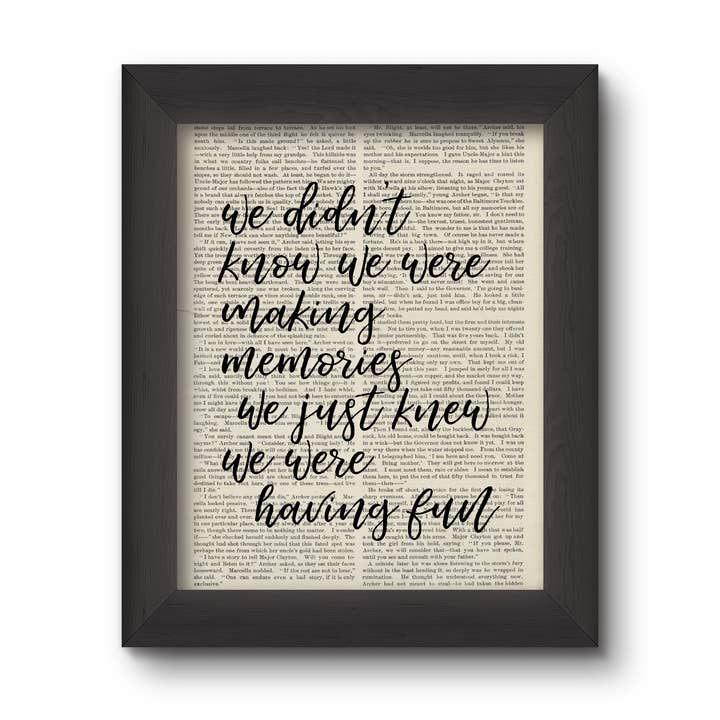 Cecelia Rose Book Page Art - Wholesale Art Print - We Didn't Know We Were Making Memories... Winnie the Pooh1