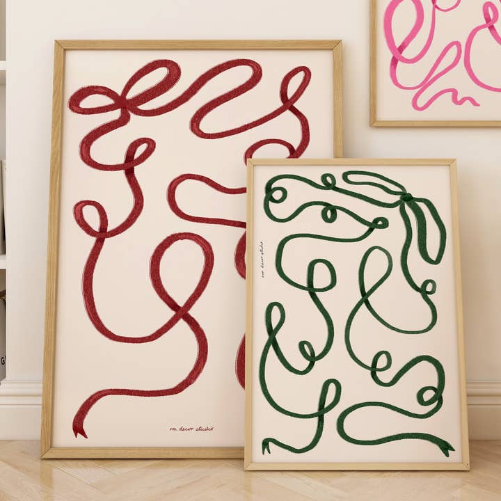 RM Decor Studio - Vente Set d'éléments de galerie photo - Ensemble de trois imprimés Bow0