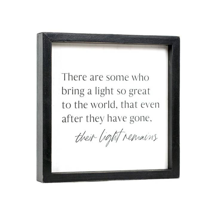 Devanie At Home (Formerly Adams & Co.) - Wholesale Decorative Tabletop Object - 12643 - 9x9 wood frame sign (LIGHT) Sympathy Gift1